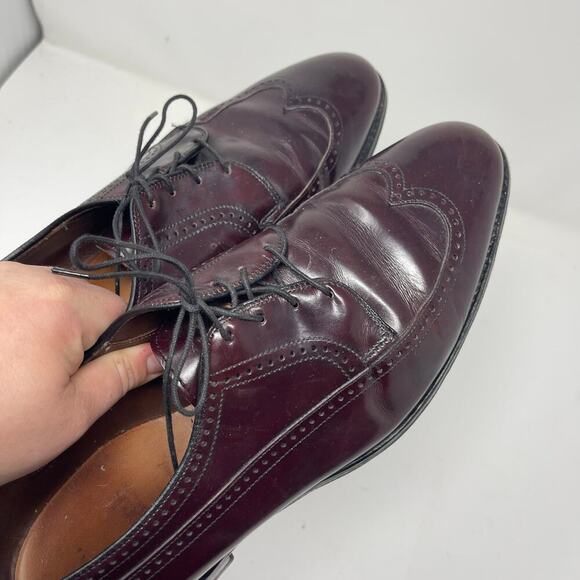 Allen Edmonds Richmond Mens Size 11 Oxford Wingtip Burgundy Leather Shoes